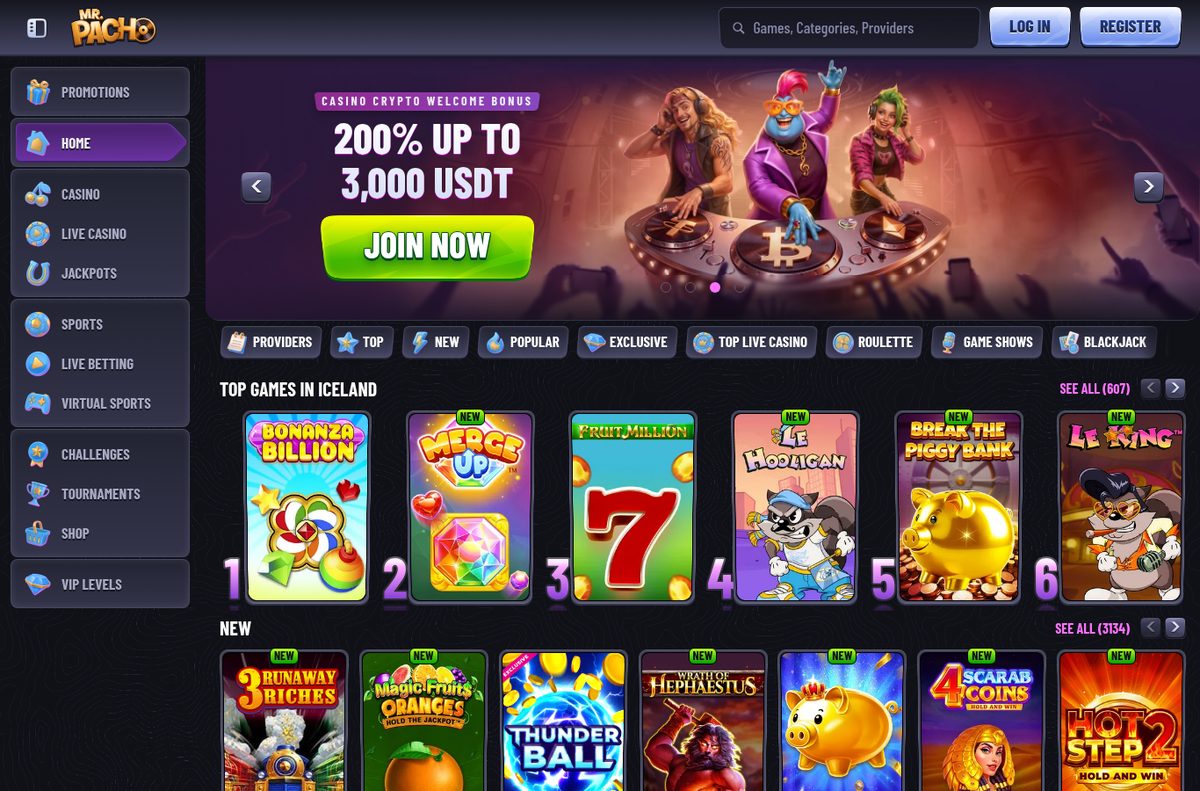 Forsíða Mr Pacho með flokknum Top Games in Iceland